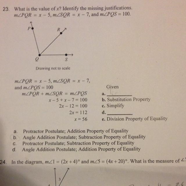 What is the value of x ? Identify the missing justifications.-example-1