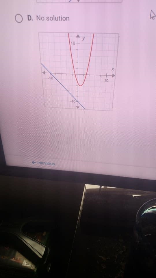 on a piece of paper, graph this system of equations. y = - x - 10 y = x^2 - 2x - 3 then-example-3