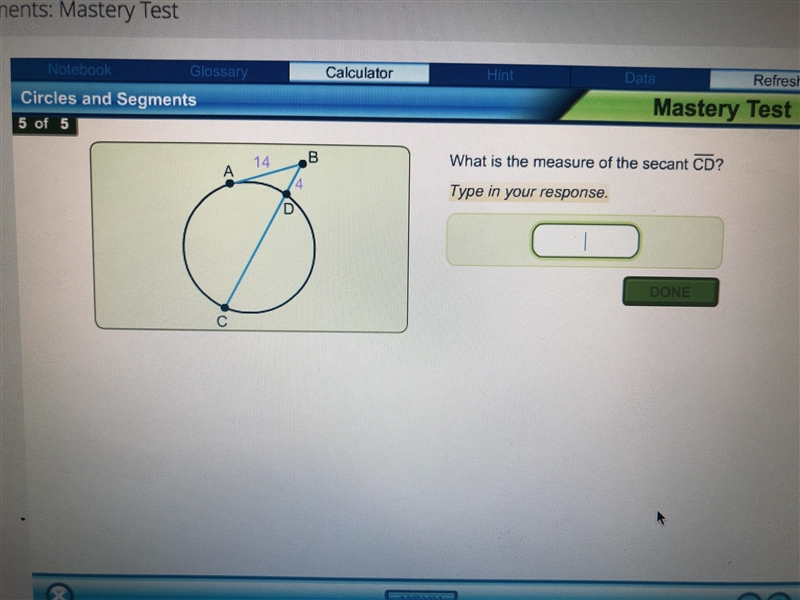 What is the measure of secant line CD-example-1