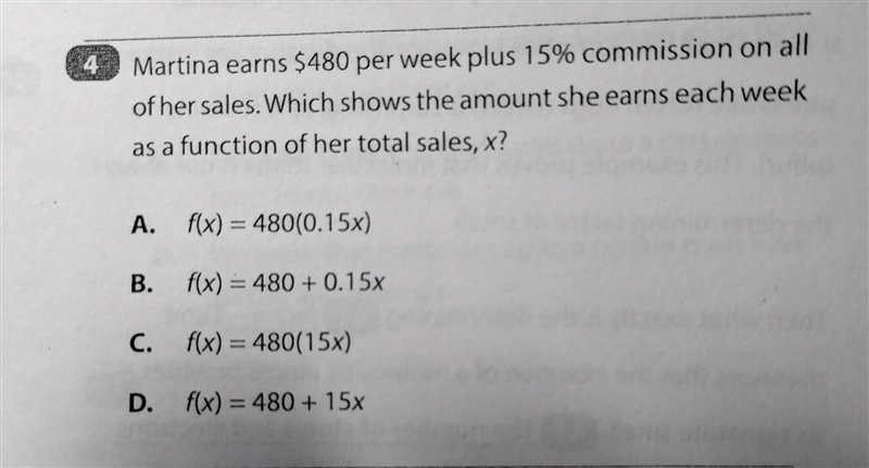 Martina earns $480 per week plus 15% commission on all of her sales. which shows the-example-1