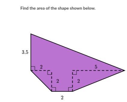 Find the area of the shape shown below using the screenshot I took-example-1