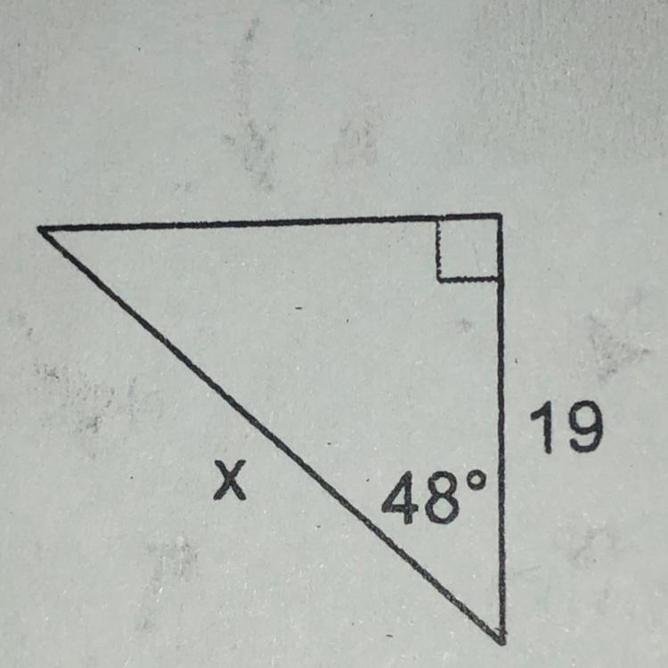 Find x using pythagorean’s theorem or trigonometry-example-1