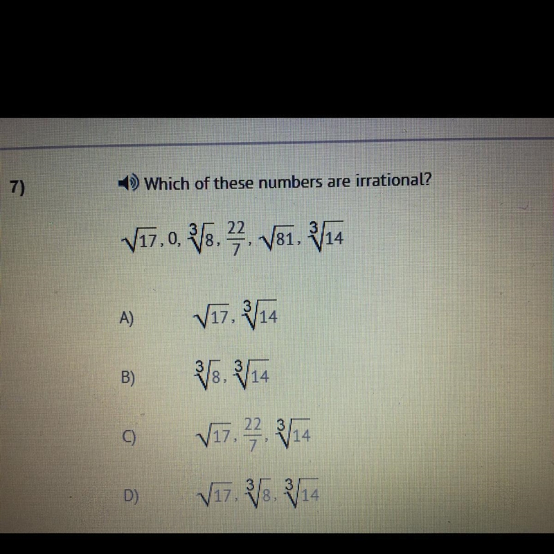 Which of these numbers are irrational?-example-1