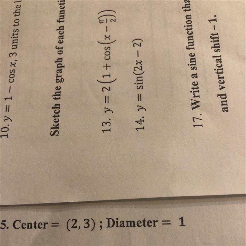 Write an equation of the circle given its center and radius-example-1