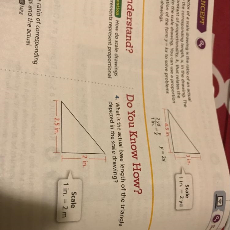 What is the actual base length of the triangle-example-1