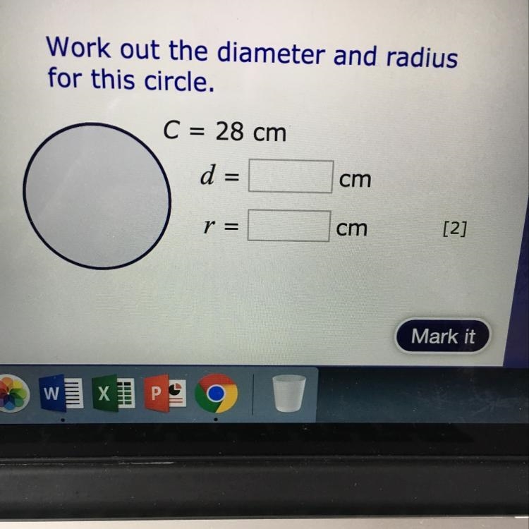 Working out diameter and radius from circumference. How.-example-1