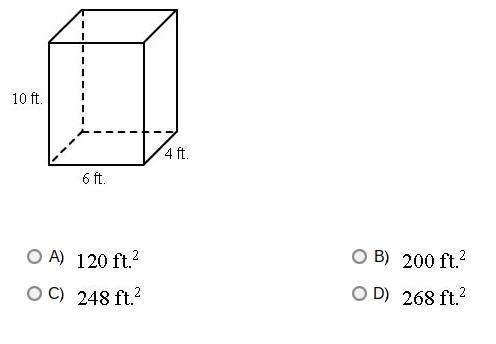 The base of this right prism is a rectangle. What is the surface area of the prism-example-1