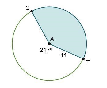 Use the diagram to answer the questions. What is the area of the circle in terms of-example-1