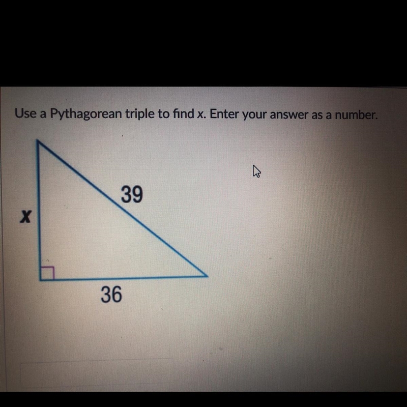 Pythagorean triple Find x-example-1