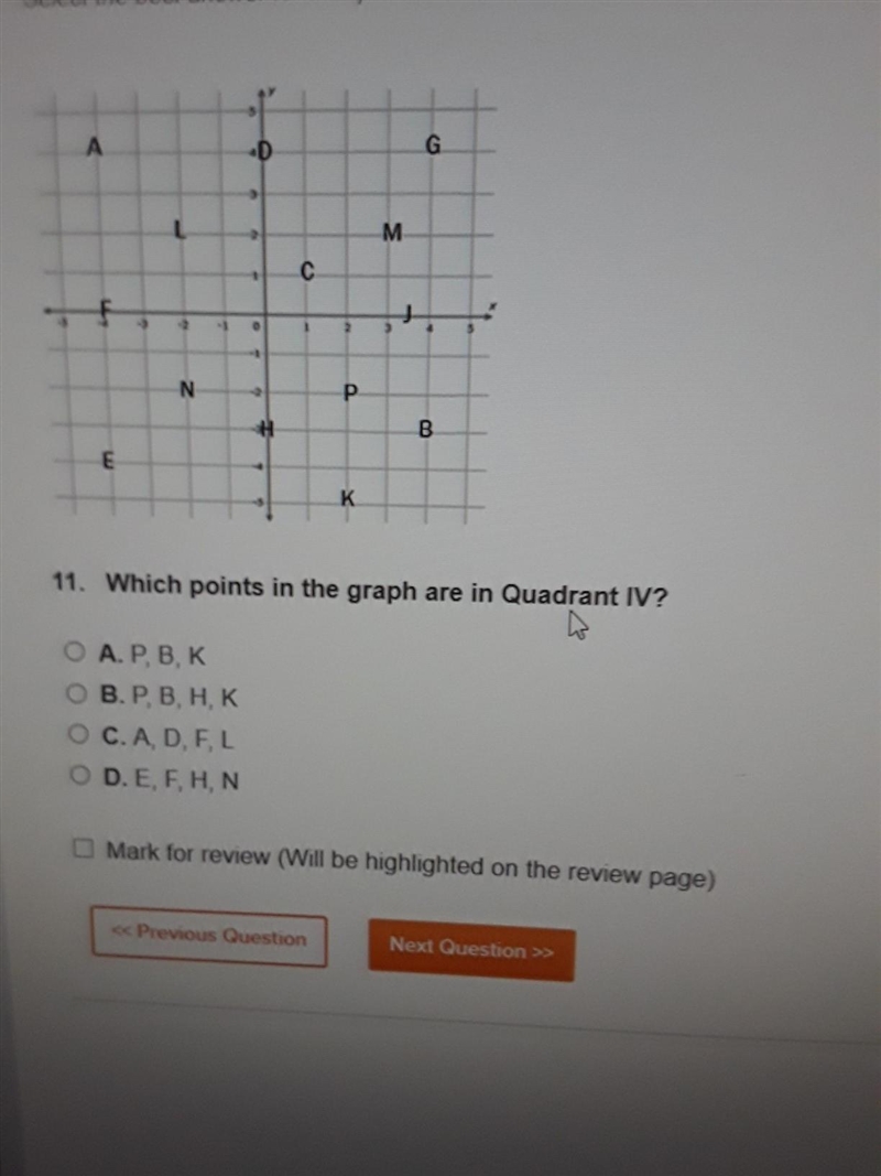 Which points in the graph are in quadrant IV-example-1