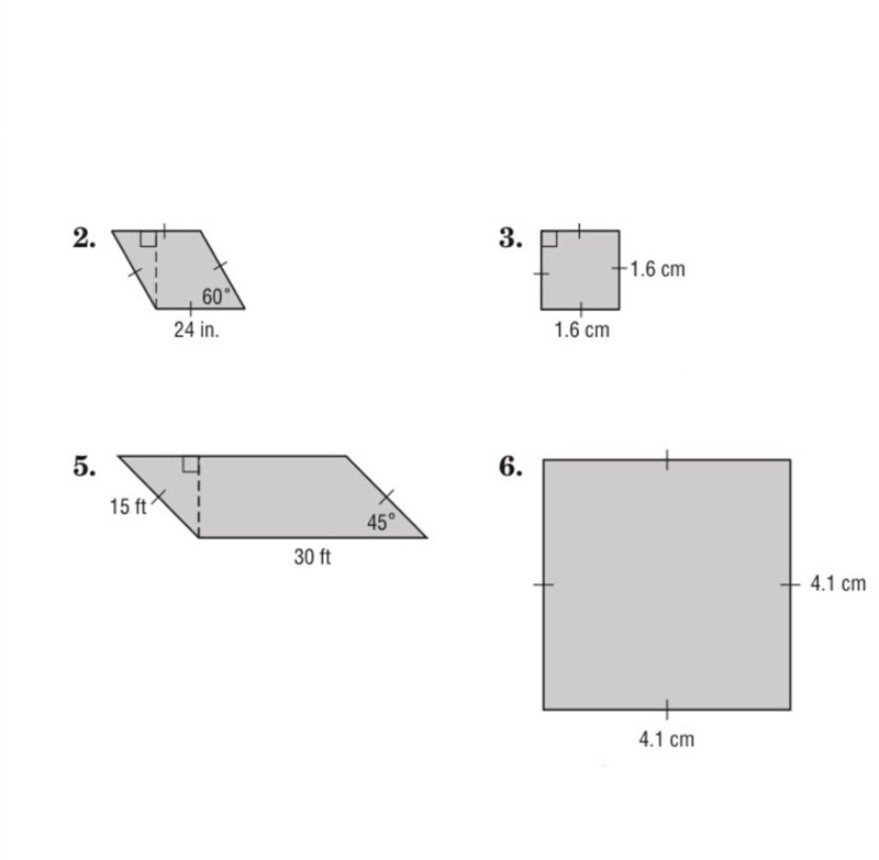 Area and perimeter for each one! i need to show work so please explain:)-example-1