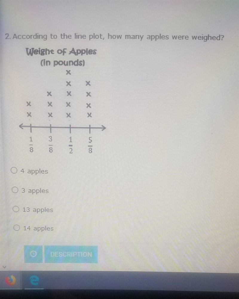 According to the line plot how many apples were weighed​-example-1