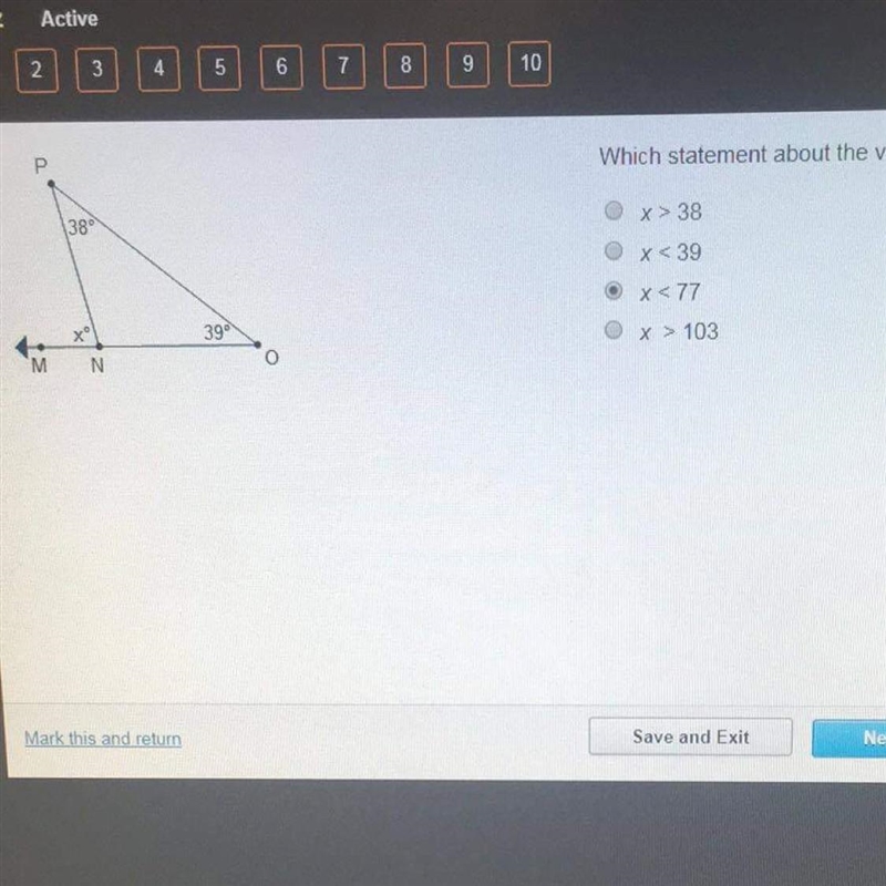 Which statement above is true about the value of x-example-1