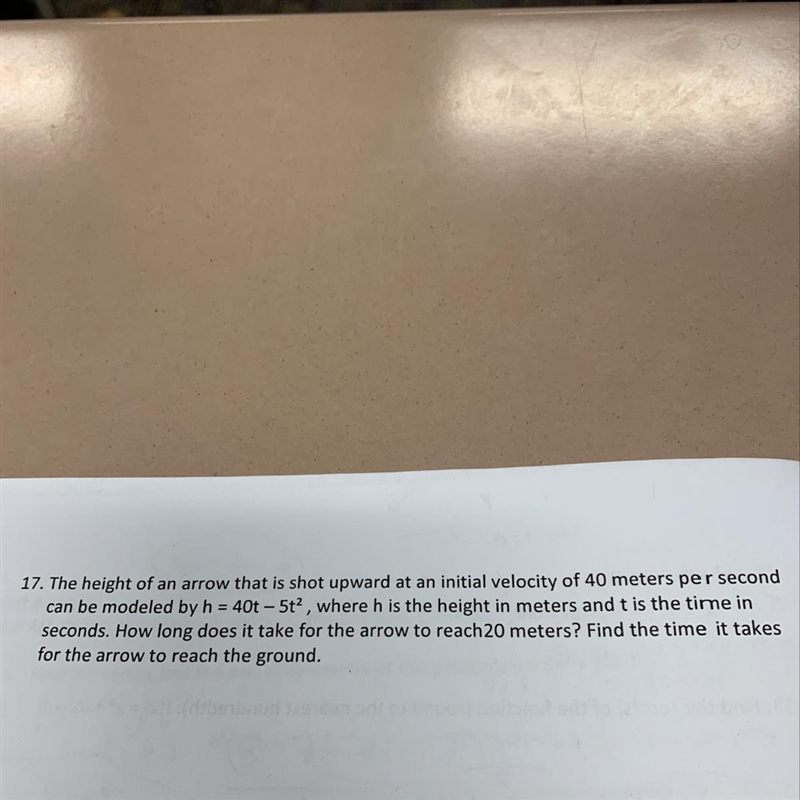 “The height of an arrow” NEED HELP WITH THIS QUESTION ASAP!-example-1