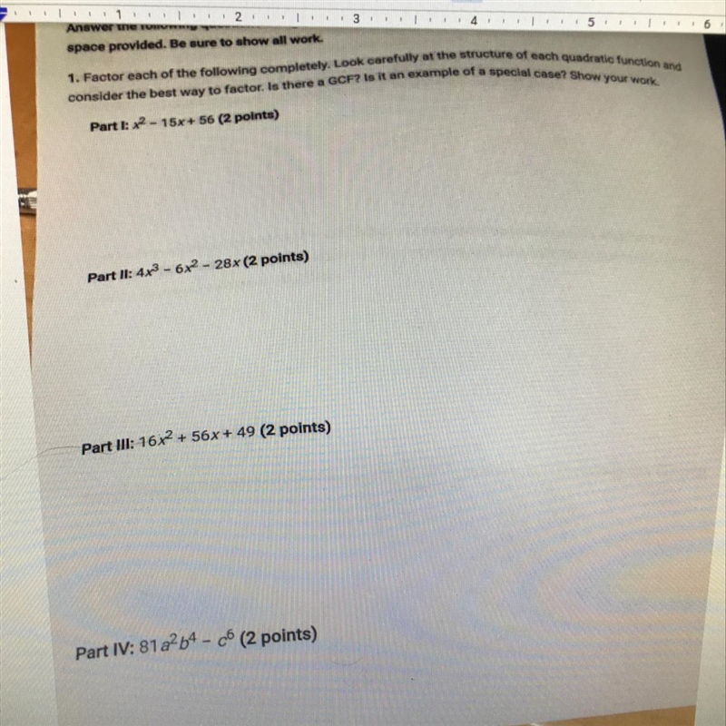 1. Factor each of the following completely. Look carefully at the structure of each-example-1