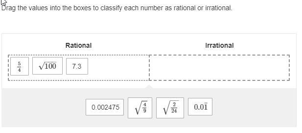 Please help with the difference between irrationals and rationals. It's a little confusing-example-1