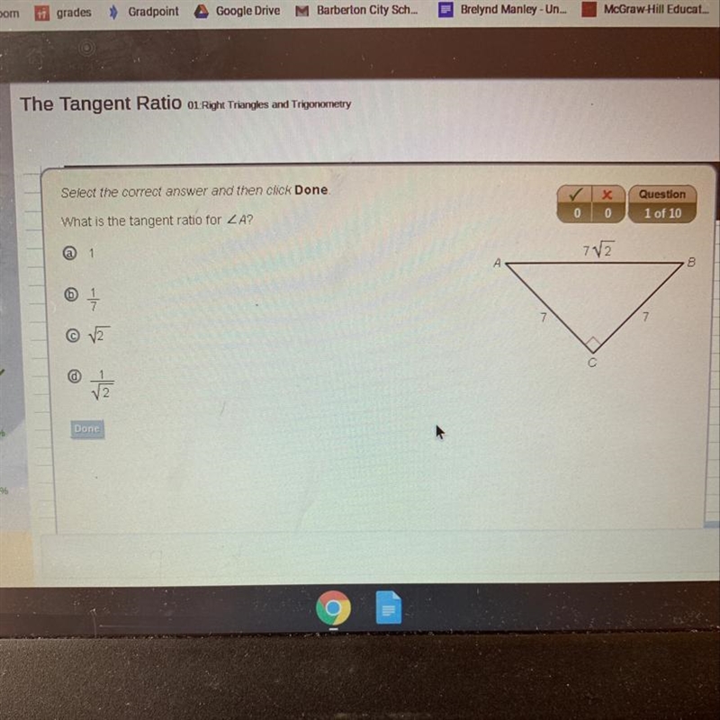 What is the tangent ratio for-example-1