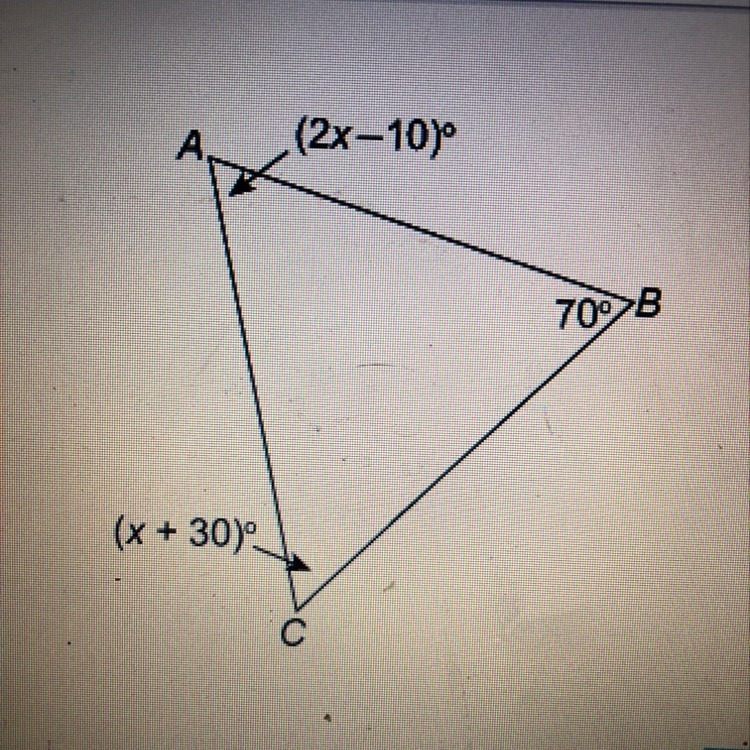 Why is the measure of angle a in the triangle enter your answer in the box-example-1