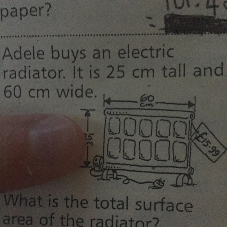 What’s the area of this electric radiator?-example-1