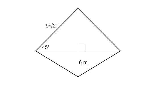 What is the area of the kite? 135 m2 108 m2 90 m2-example-1