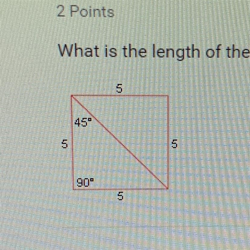 What is the length of the diagonal of the square shown below?-example-1