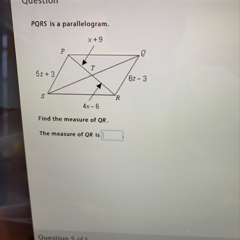 What is the measure of QR?-example-1