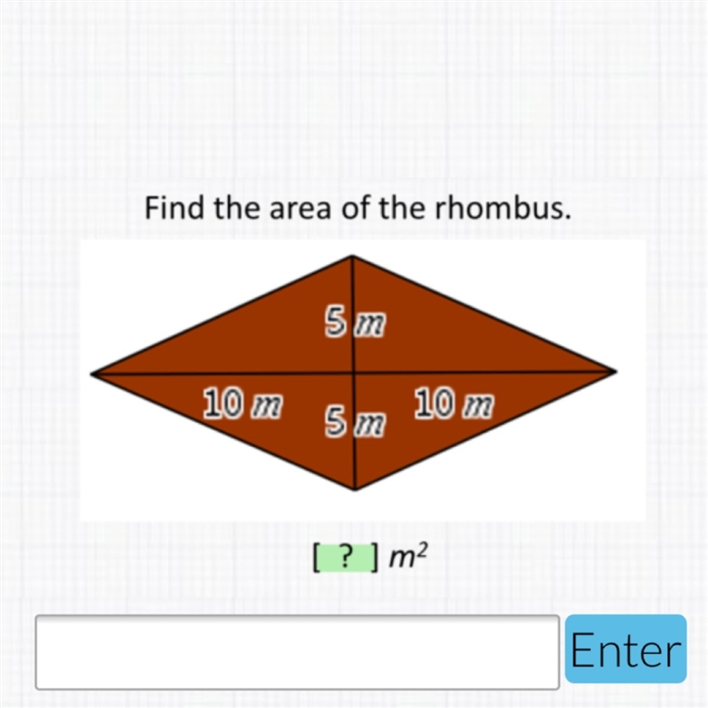 What is the area of the rhombus??-example-1