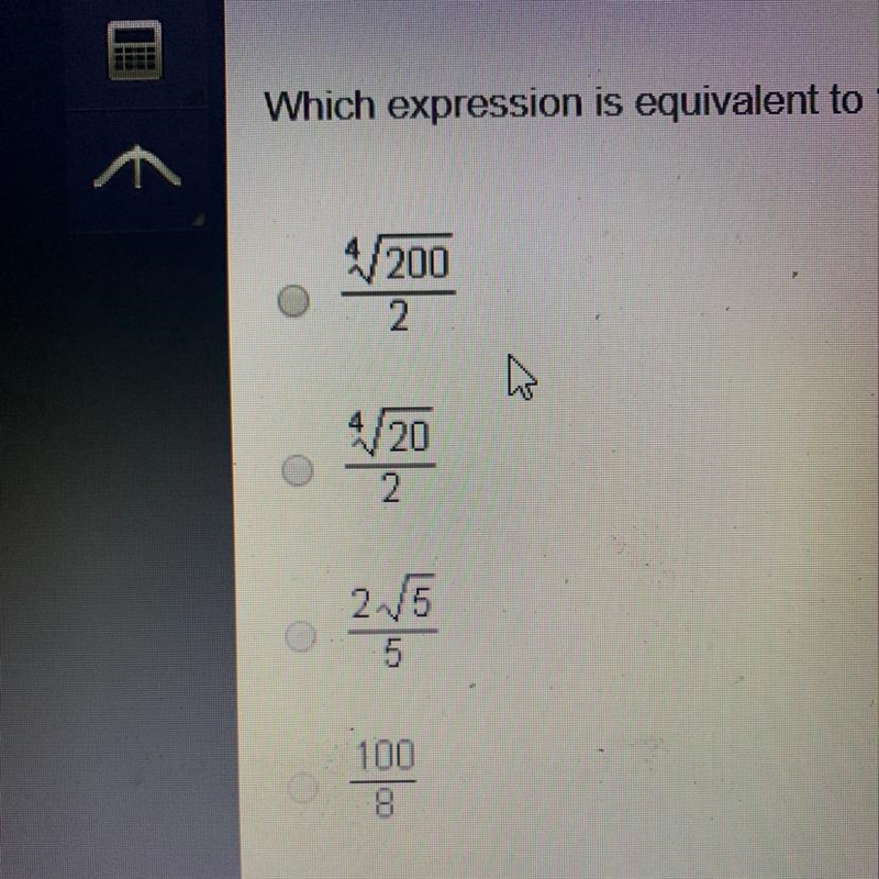 Which expression is equivalent sqrt10/4sqrt8-example-1