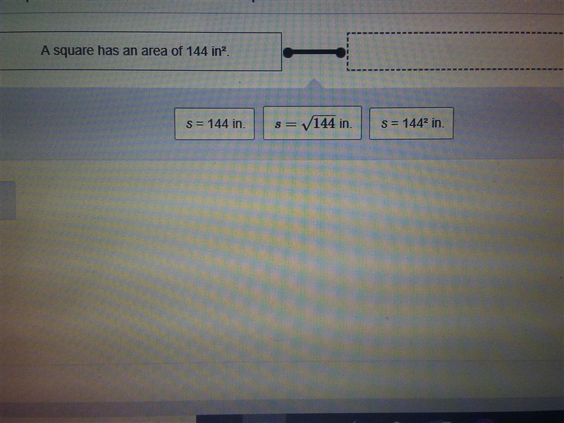 The area of a square can be found using the equation A = S2, where A is the area and-example-1