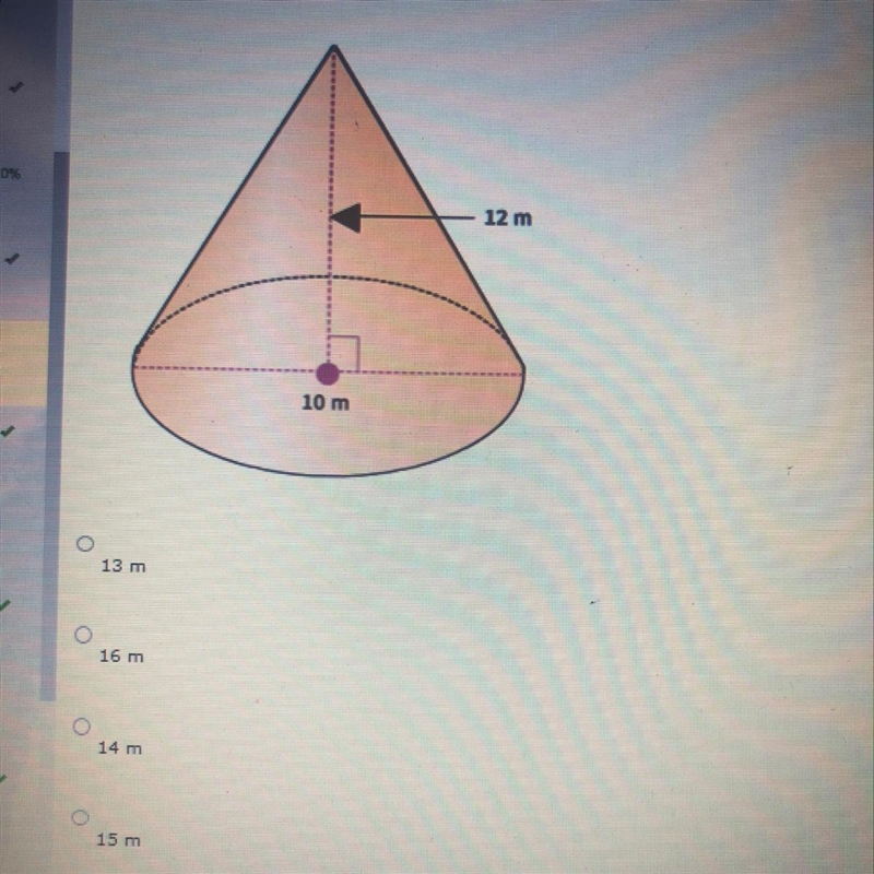 Find the slant height of the cone.-example-1