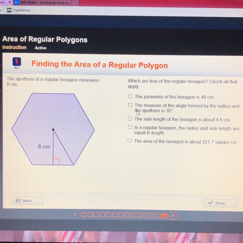 Which are true about the regular hexagon? Check all that apply.-example-1