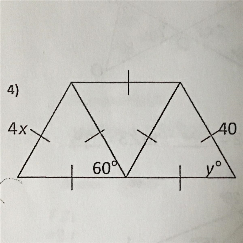 Find the value of x and y and please show all work.-example-1