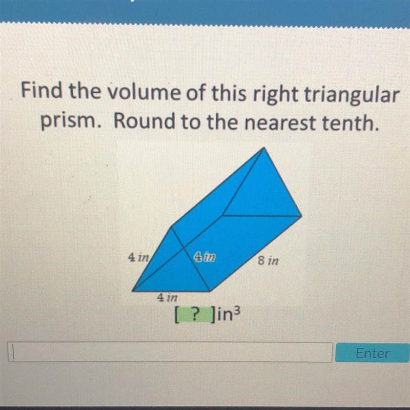 How do I find the volume of this right triangular prism?-example-1