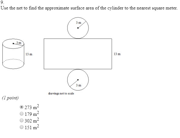 PLZZZ HELLPP Use the net to find the approximate surface area of the cylinder to the-example-1