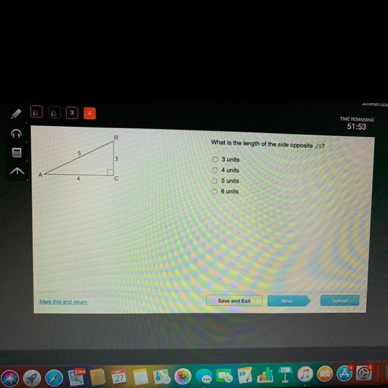 What is the length of the side opposite of angle b-example-1