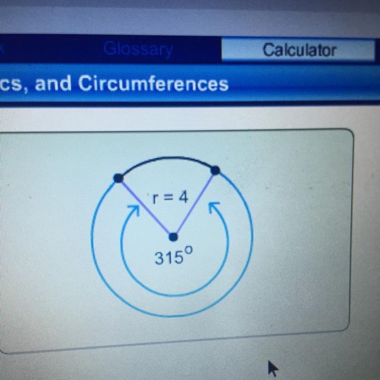 What is the length of the indicated arc?-example-1