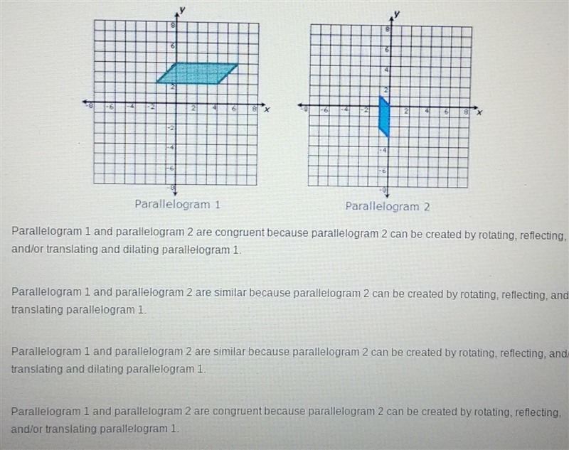 Which of the following best describes the parallelograms shown below?​-example-1