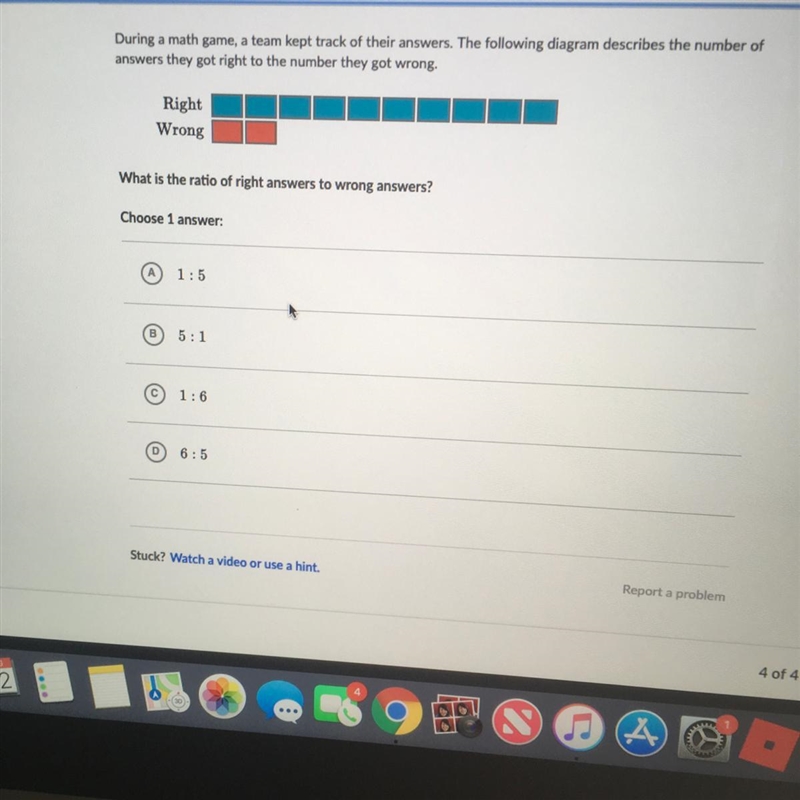 What is the ratio of right answers the wrong answers?-example-1