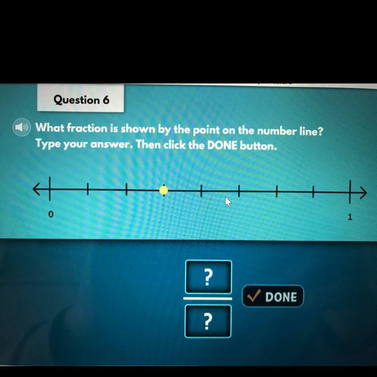 What fraction is shown by the point on the number line? Type your answer-example-1