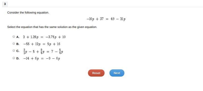 Consider the following equation Select the equation that has the same solution as-example-1