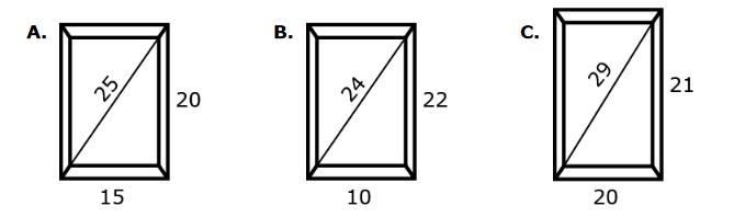 Three picture frames were measured in inches and the results are shown below, without-example-1