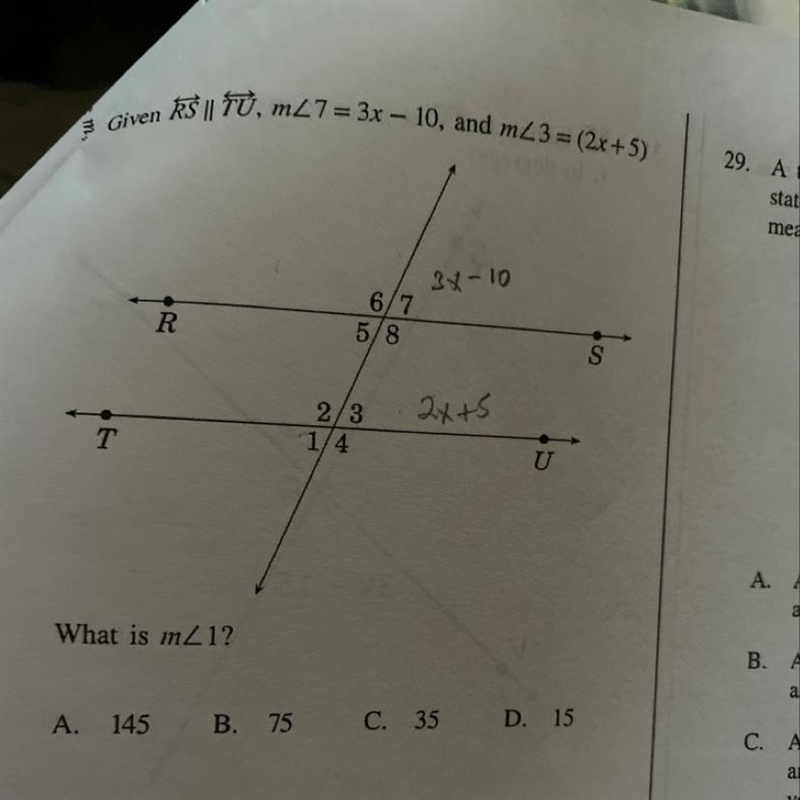 What is the measure of angle one?-example-1