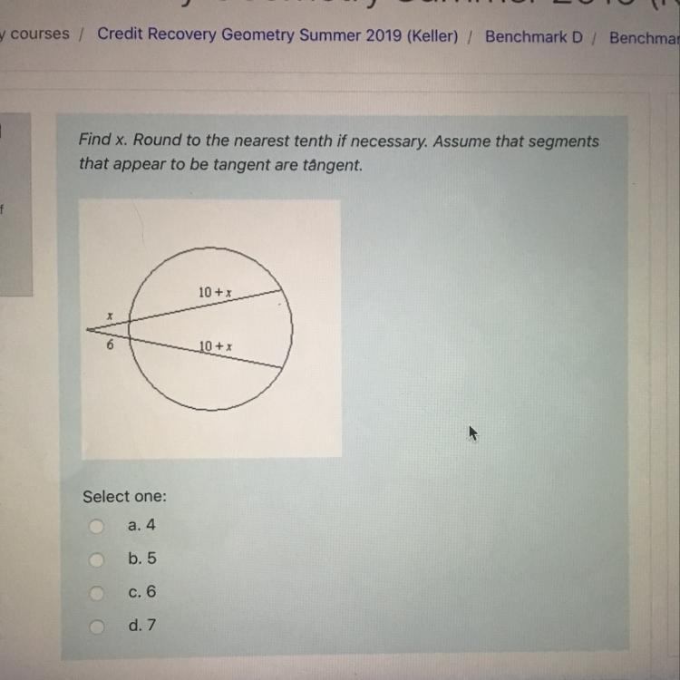 Select one: a. 4 b.5 c. 6 d. 7-example-1