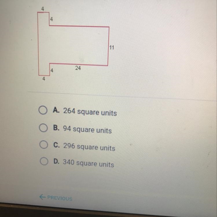 What is the area of the polygon given below?-example-1