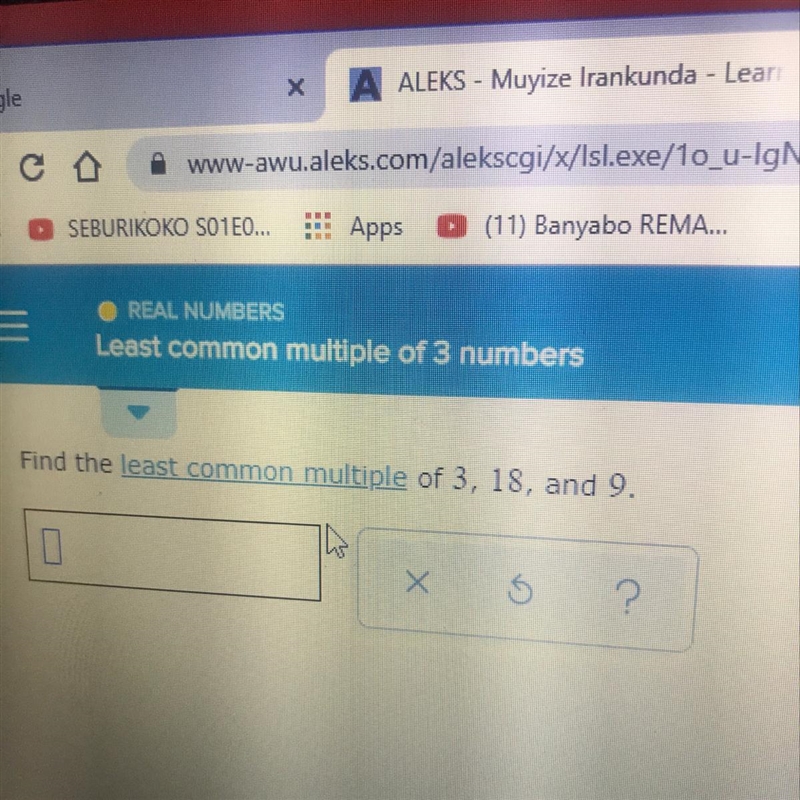 Least common multiple of 3,18,and 9-example-1