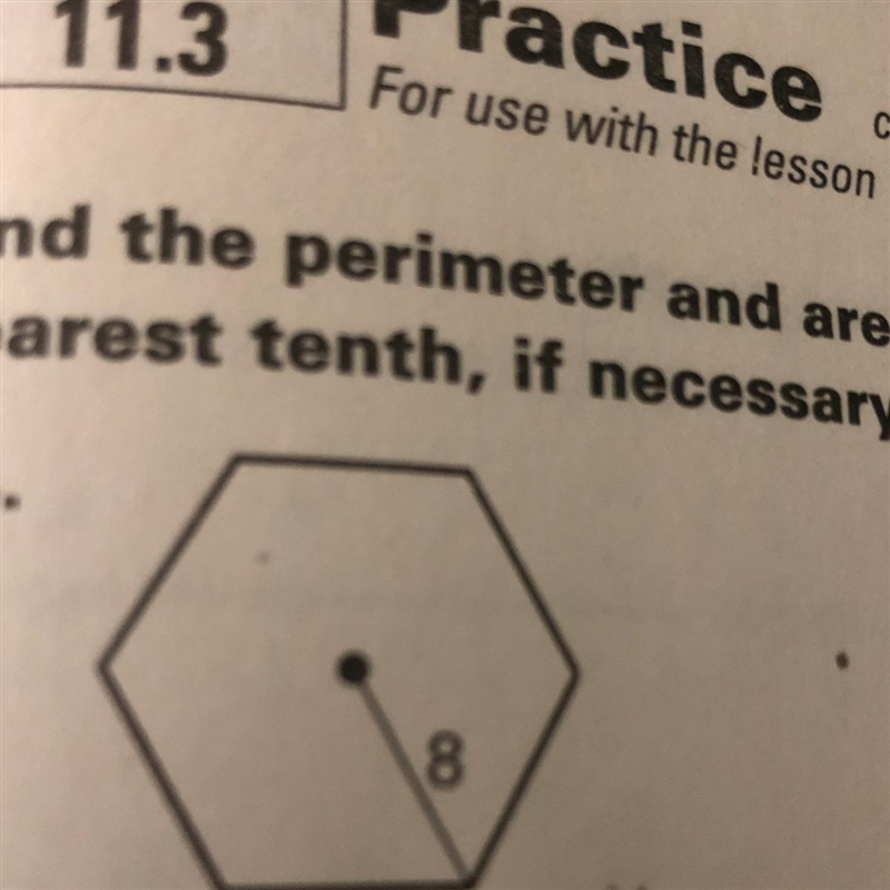 Y’all somebody help me with this... Find the perimeter and area of the regular polygon-example-1