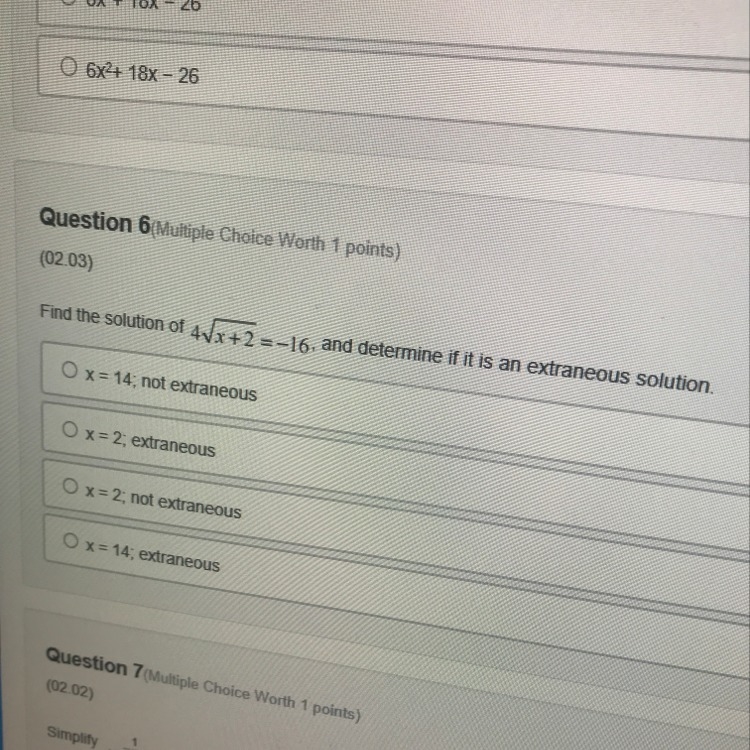 Find the solution of ___ and determine if it is an extraneous solution-example-1