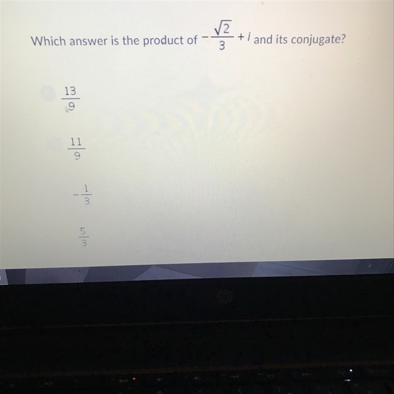 Which answer is the product of _____ and its conjugate-example-1