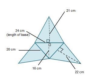 Angelina drew a net of a container in the shape of a triangular pyramid. The base-example-1