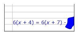 Paul is solving an equation on the bottom of a page. His pen breaks, and ink spills-example-1